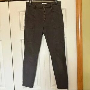 Pistola Charcoal‎ Gray Button Fly Utility Skinny Jeans